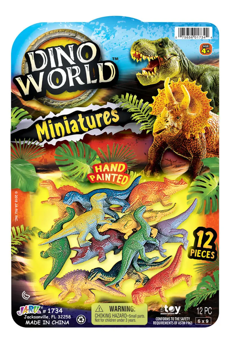 Pack X12 Mini Dinosaurios Dino World T-rex Triceratops Jaru