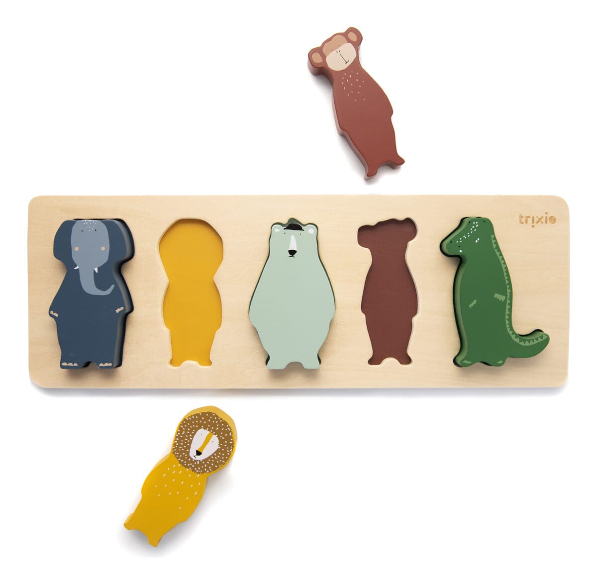 Puzzle Encastre Infantil Animales Madera Didactico Trex