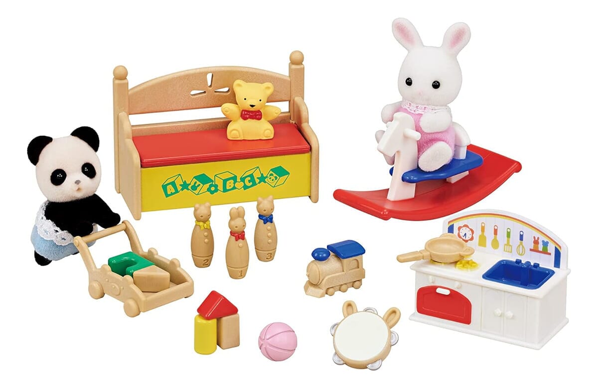 Juegos Cajon Juguetes + Bebe Conejo Panda Sylvnian Families