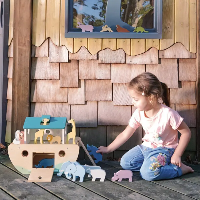 Juguete Tender Leaf Toys Arca De Noe De Madera Niños Trex