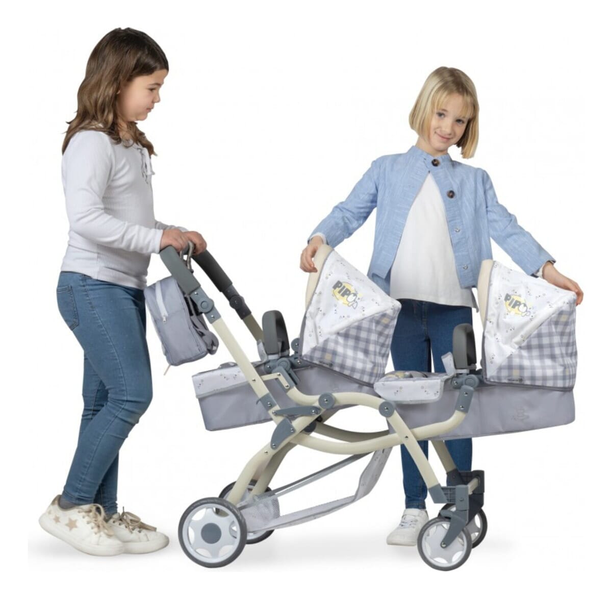 Coche Gemelar Doble Plegable Pipo Muñeca De Cuevas Reborn Tx
