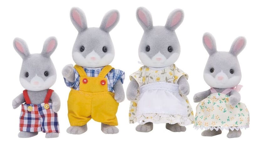 Sylvanian Families Familia 4 Conejos Cottontail Juguete Tx