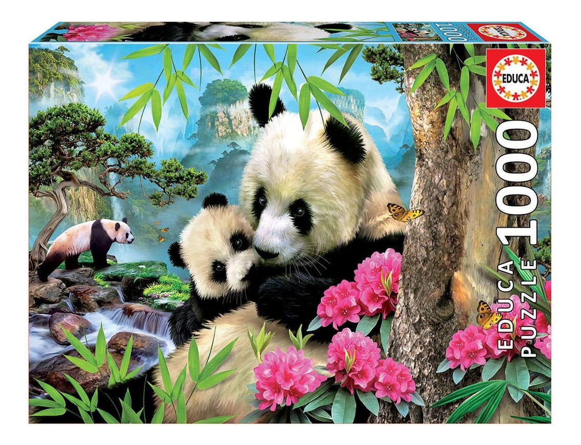 Puzzle Rompecabeza Educa Osos Panda Paisaje 1000 Piezas Tx