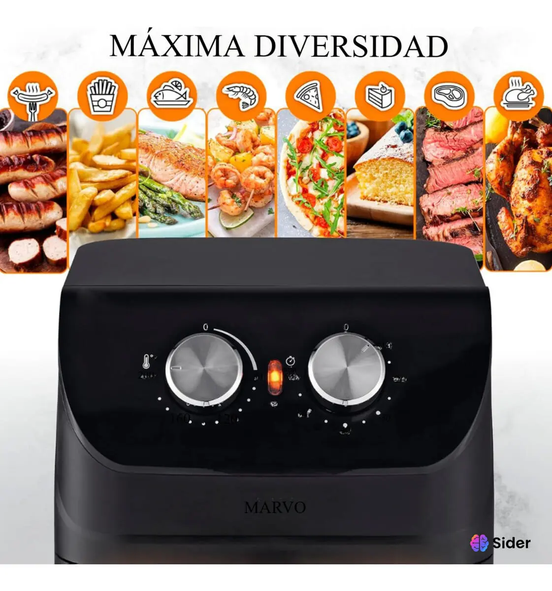Freidora Sin Aceite Antiadherente 4 Litros Air Fryer Trex