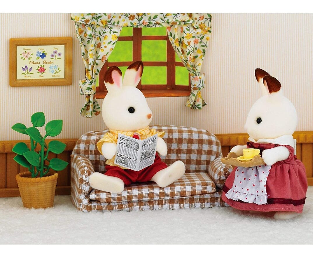 Sylvanian Families Set Papá Conejo Chocolate + Sofá Juguete