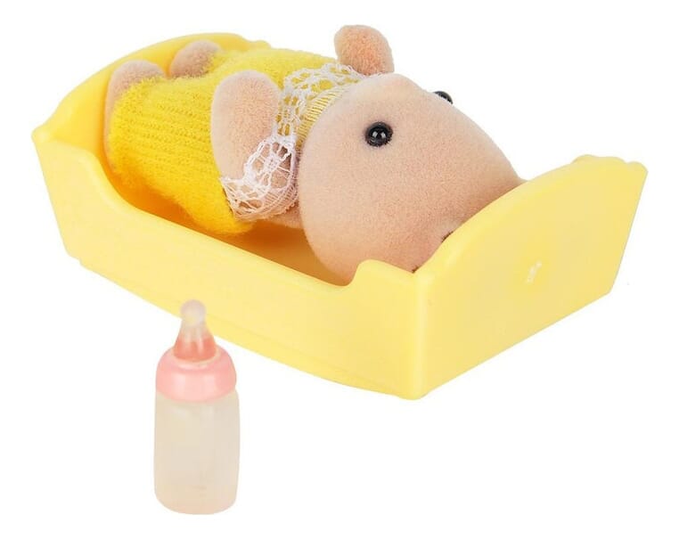 Sylvanian Families Bebe Hamster Con Cuna Figura Juguete Niño