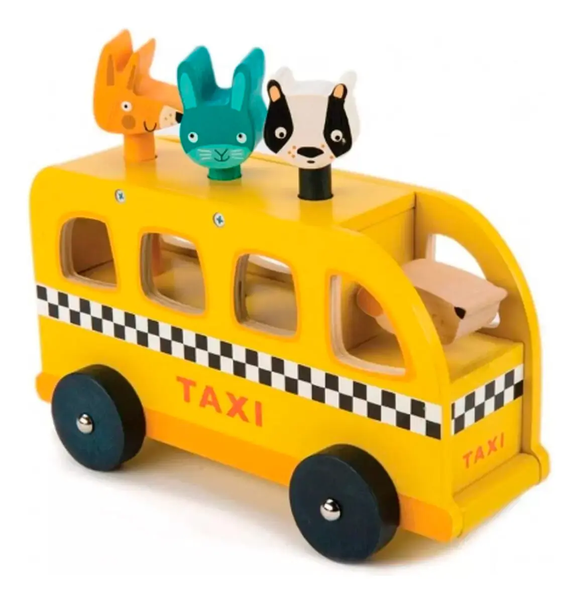 Juguete Taxi Con Animales Tender Leaf Madera Infantil Trex