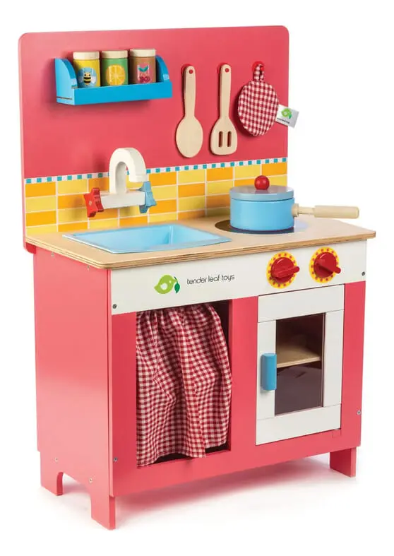 Cocina Pastel Cereza Tender Leaf Juego Niñez Madera Niño Tx