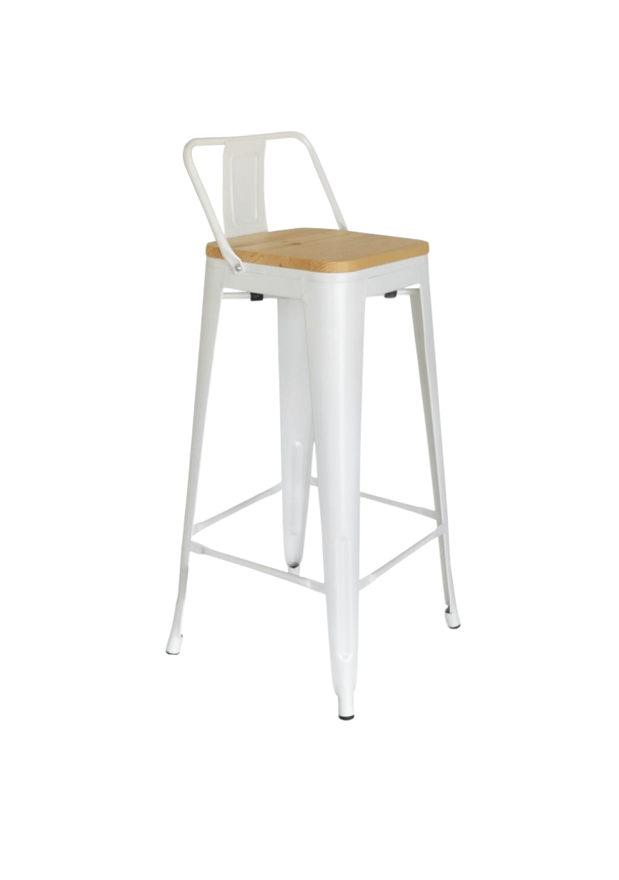 Taburete Tolix asiento de madera