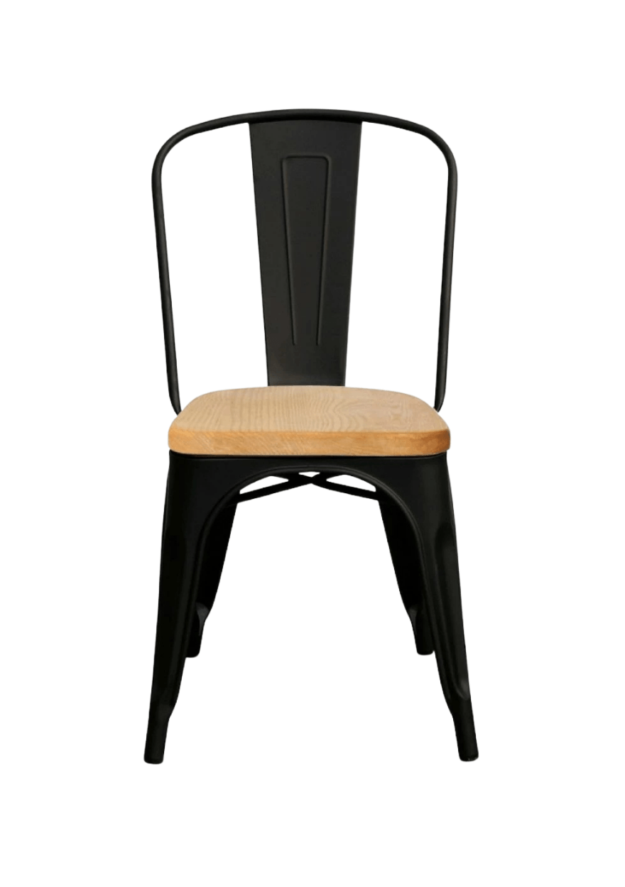 Silla Tolix asiento de madera 